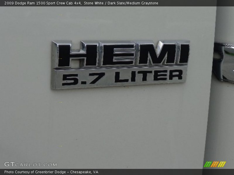 Stone White / Dark Slate/Medium Graystone 2009 Dodge Ram 1500 Sport Crew Cab 4x4