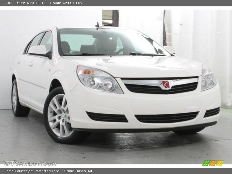 Cream White / Tan 2008 Saturn Aura XE 3.5