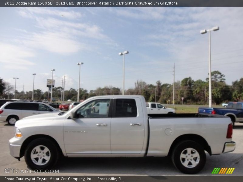 Bright Silver Metallic / Dark Slate Gray/Medium Graystone 2011 Dodge Ram 1500 SLT Quad Cab