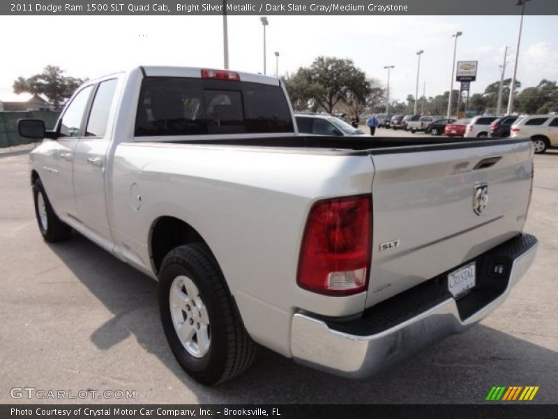 Bright Silver Metallic / Dark Slate Gray/Medium Graystone 2011 Dodge Ram 1500 SLT Quad Cab