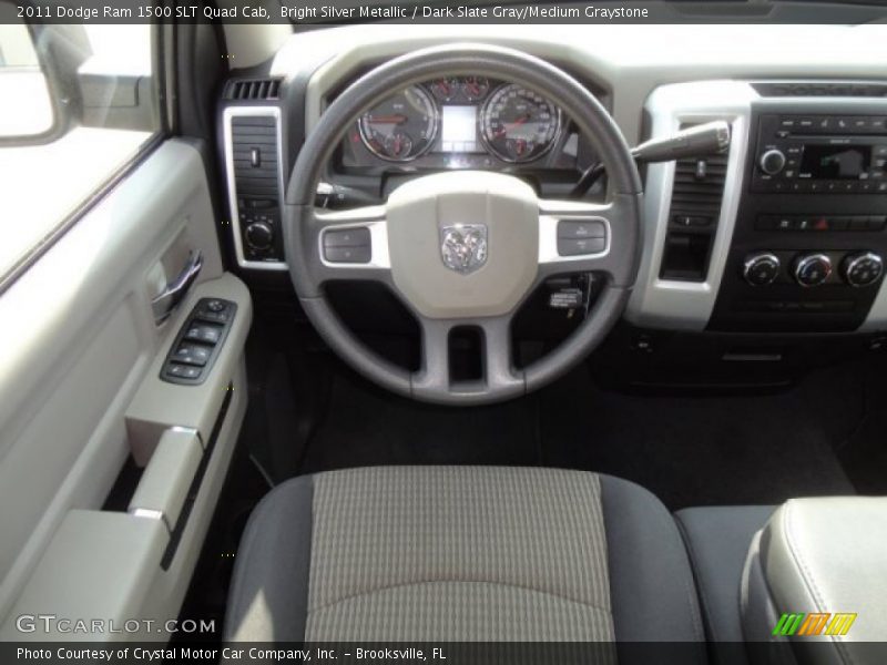 Bright Silver Metallic / Dark Slate Gray/Medium Graystone 2011 Dodge Ram 1500 SLT Quad Cab