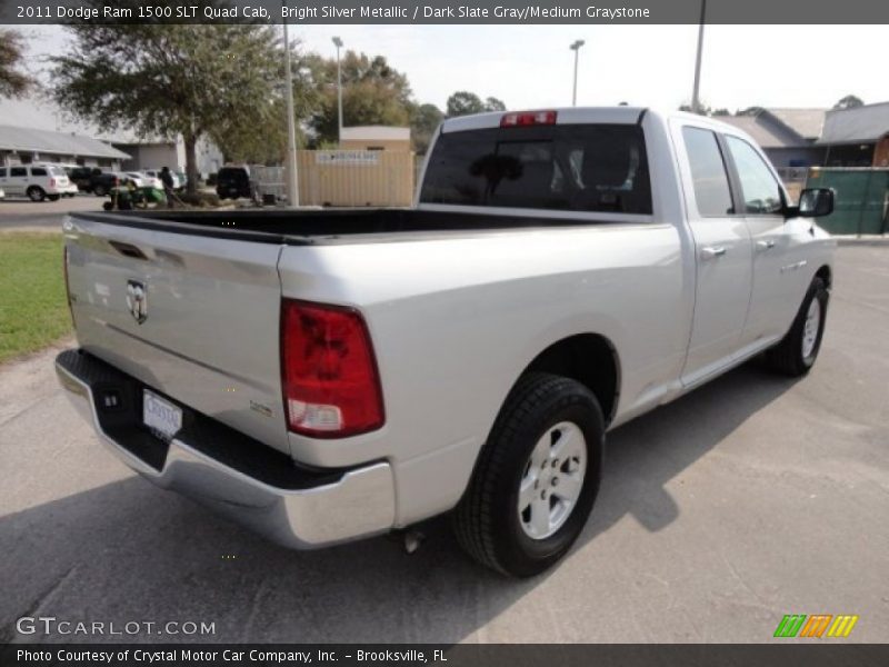 Bright Silver Metallic / Dark Slate Gray/Medium Graystone 2011 Dodge Ram 1500 SLT Quad Cab