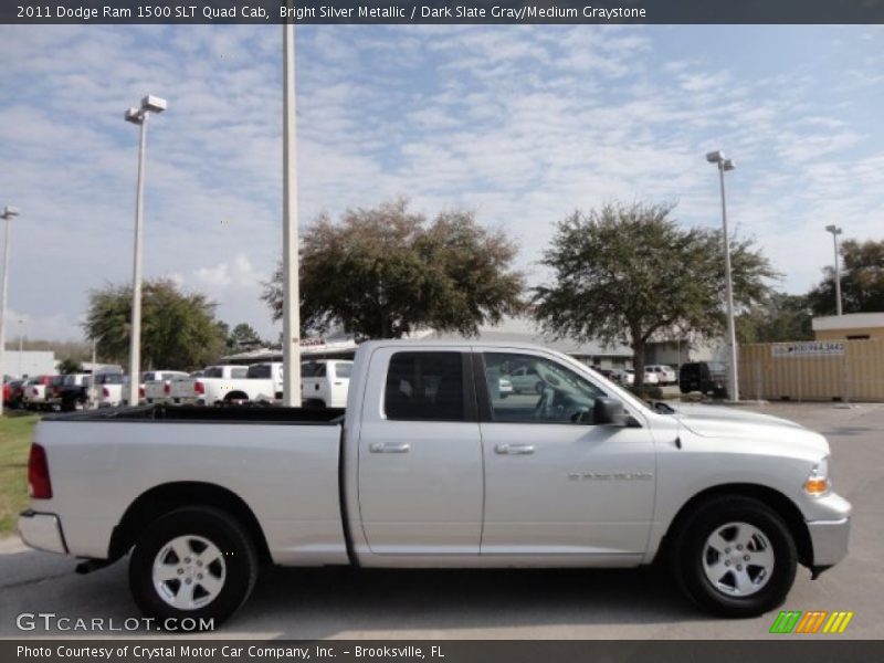 Bright Silver Metallic / Dark Slate Gray/Medium Graystone 2011 Dodge Ram 1500 SLT Quad Cab