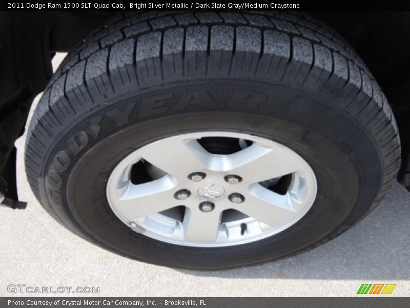 Bright Silver Metallic / Dark Slate Gray/Medium Graystone 2011 Dodge Ram 1500 SLT Quad Cab
