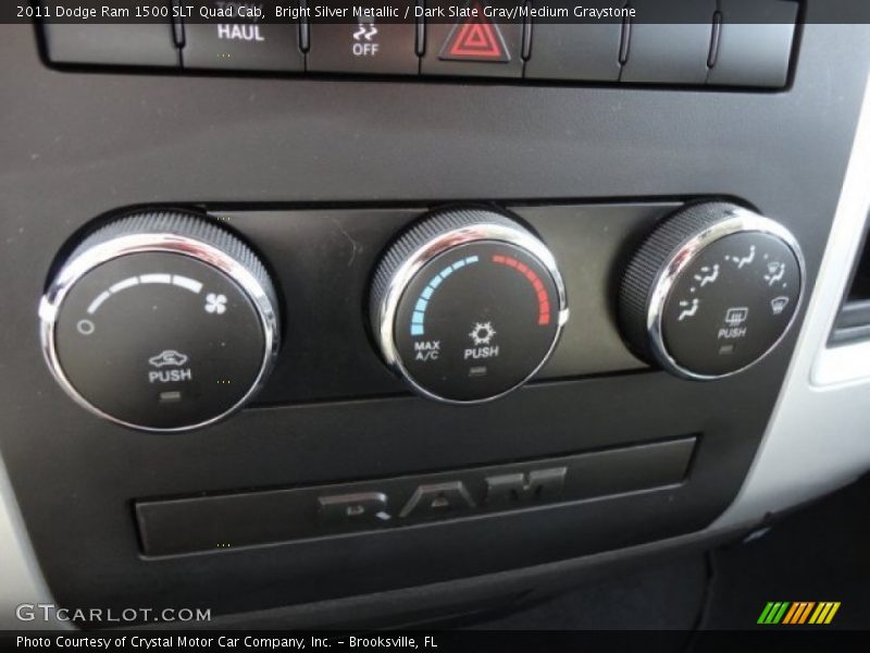 Bright Silver Metallic / Dark Slate Gray/Medium Graystone 2011 Dodge Ram 1500 SLT Quad Cab