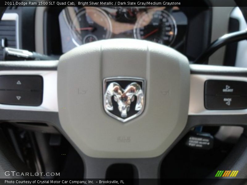 Bright Silver Metallic / Dark Slate Gray/Medium Graystone 2011 Dodge Ram 1500 SLT Quad Cab
