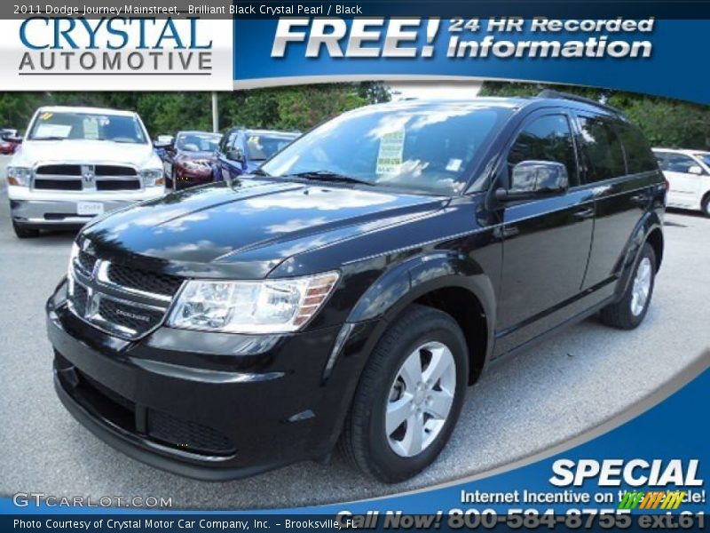 Brilliant Black Crystal Pearl / Black 2011 Dodge Journey Mainstreet