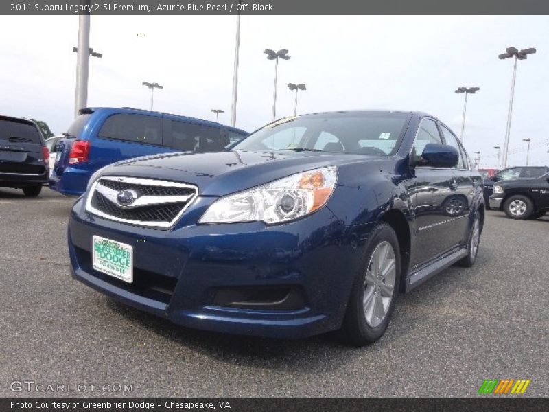 Azurite Blue Pearl / Off-Black 2011 Subaru Legacy 2.5i Premium
