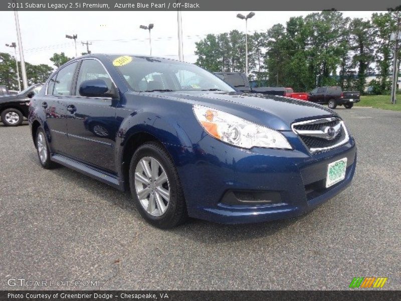 Azurite Blue Pearl / Off-Black 2011 Subaru Legacy 2.5i Premium
