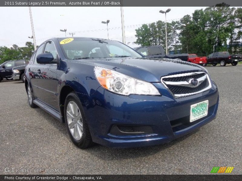 Azurite Blue Pearl / Off-Black 2011 Subaru Legacy 2.5i Premium
