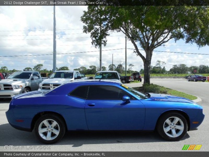 Blue Streak Pearl / Dark Slate Gray 2012 Dodge Challenger SXT