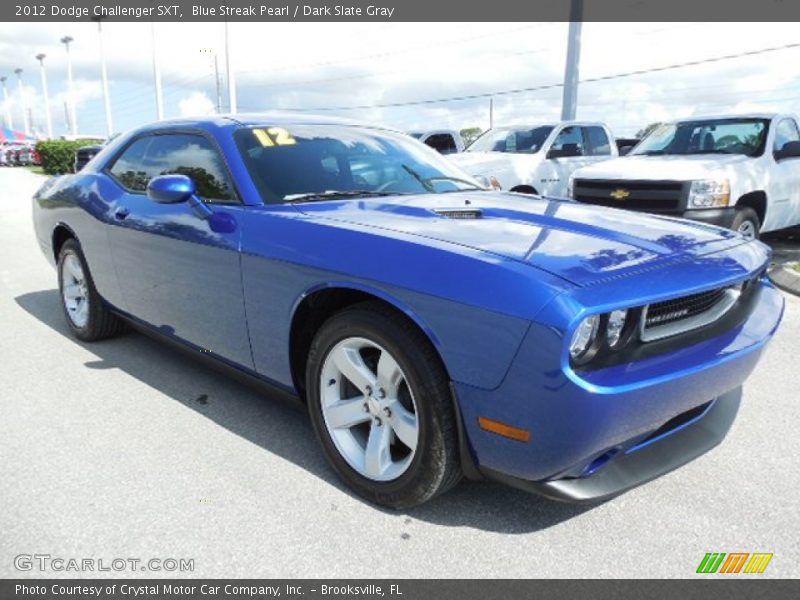 Blue Streak Pearl / Dark Slate Gray 2012 Dodge Challenger SXT