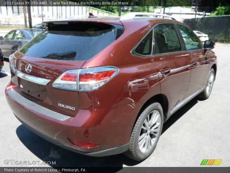 Claret Red Mica / Black/Ebony Birds Eye Maple 2013 Lexus RX 350 AWD