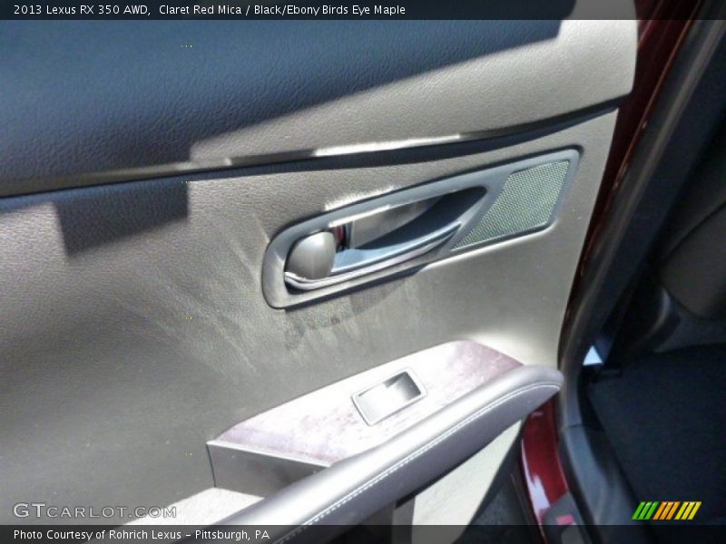 Claret Red Mica / Black/Ebony Birds Eye Maple 2013 Lexus RX 350 AWD