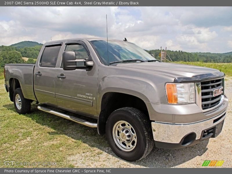 Steel Gray Metallic / Ebony Black 2007 GMC Sierra 2500HD SLE Crew Cab 4x4