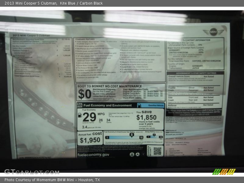 Kite Blue / Carbon Black 2013 Mini Cooper S Clubman