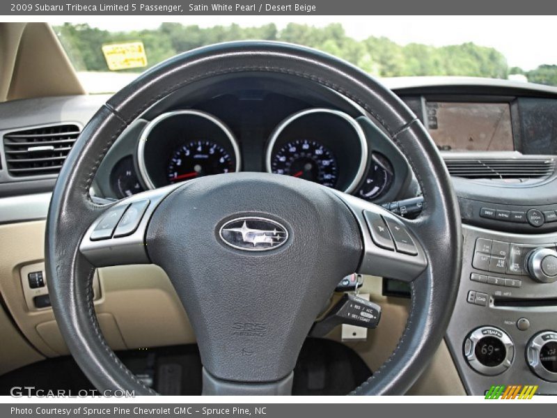 Satin White Pearl / Desert Beige 2009 Subaru Tribeca Limited 5 Passenger