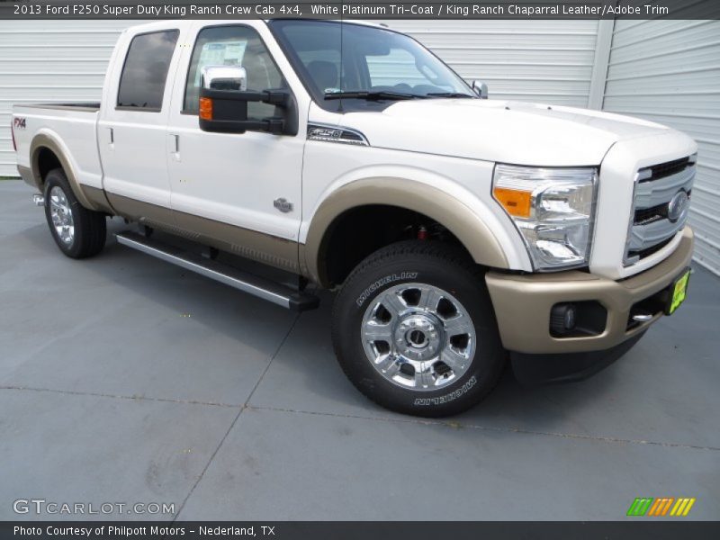 White Platinum Tri-Coat / King Ranch Chaparral Leather/Adobe Trim 2013 Ford F250 Super Duty King Ranch Crew Cab 4x4