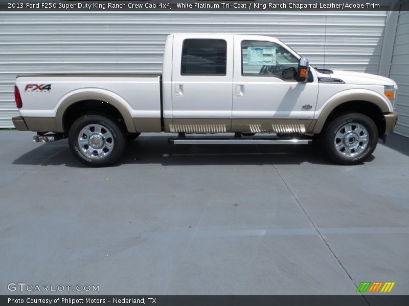 White Platinum Tri-Coat / King Ranch Chaparral Leather/Adobe Trim 2013 Ford F250 Super Duty King Ranch Crew Cab 4x4