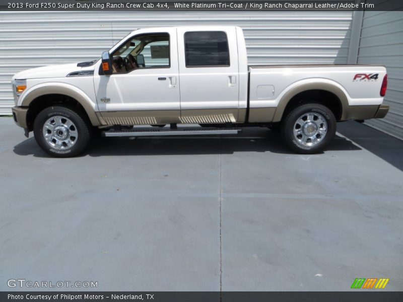 White Platinum Tri-Coat / King Ranch Chaparral Leather/Adobe Trim 2013 Ford F250 Super Duty King Ranch Crew Cab 4x4