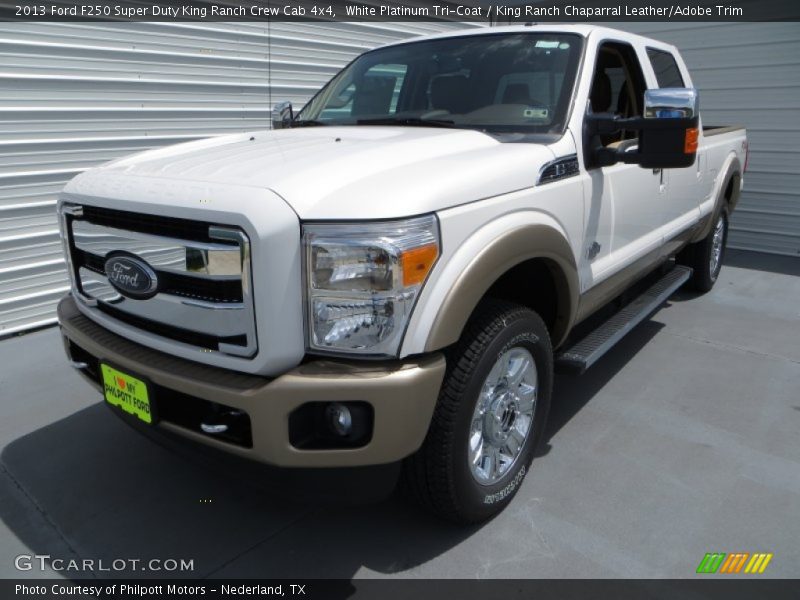 White Platinum Tri-Coat / King Ranch Chaparral Leather/Adobe Trim 2013 Ford F250 Super Duty King Ranch Crew Cab 4x4