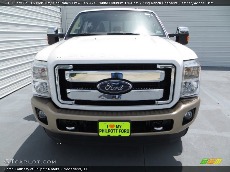 White Platinum Tri-Coat / King Ranch Chaparral Leather/Adobe Trim 2013 Ford F250 Super Duty King Ranch Crew Cab 4x4