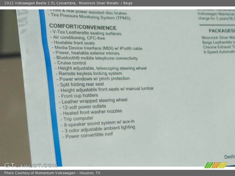 Moonrock Silver Metallic / Beige 2013 Volkswagen Beetle 2.5L Convertible