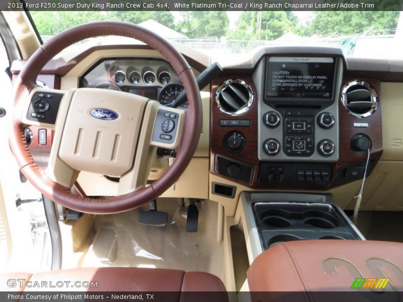 White Platinum Tri-Coat / King Ranch Chaparral Leather/Adobe Trim 2013 Ford F250 Super Duty King Ranch Crew Cab 4x4