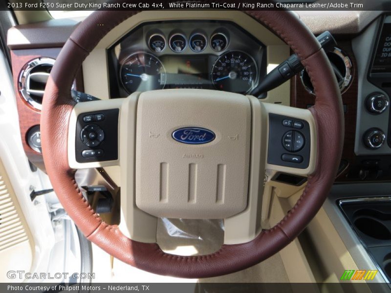 White Platinum Tri-Coat / King Ranch Chaparral Leather/Adobe Trim 2013 Ford F250 Super Duty King Ranch Crew Cab 4x4