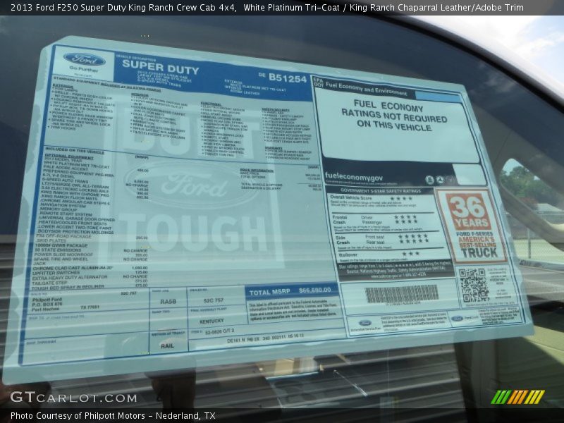 White Platinum Tri-Coat / King Ranch Chaparral Leather/Adobe Trim 2013 Ford F250 Super Duty King Ranch Crew Cab 4x4