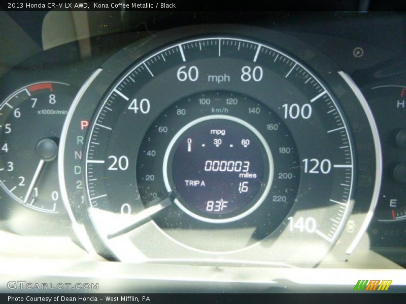 Kona Coffee Metallic / Black 2013 Honda CR-V LX AWD