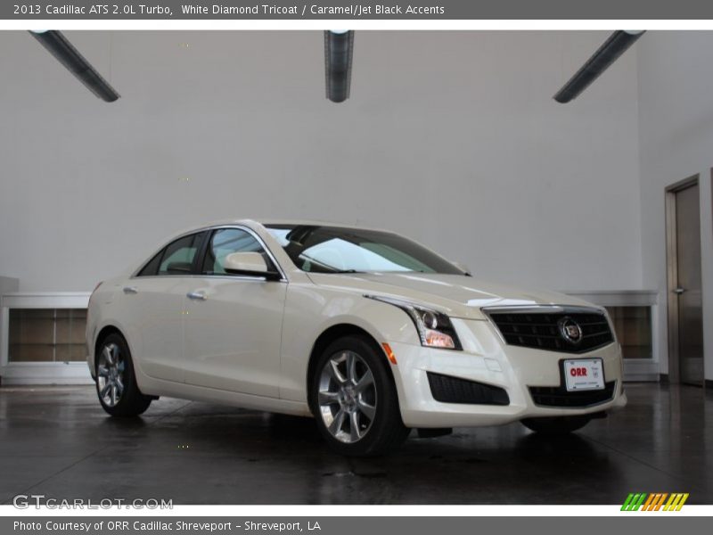 White Diamond Tricoat / Caramel/Jet Black Accents 2013 Cadillac ATS 2.0L Turbo