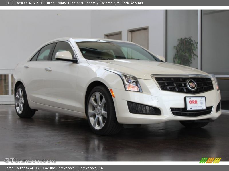 White Diamond Tricoat / Caramel/Jet Black Accents 2013 Cadillac ATS 2.0L Turbo