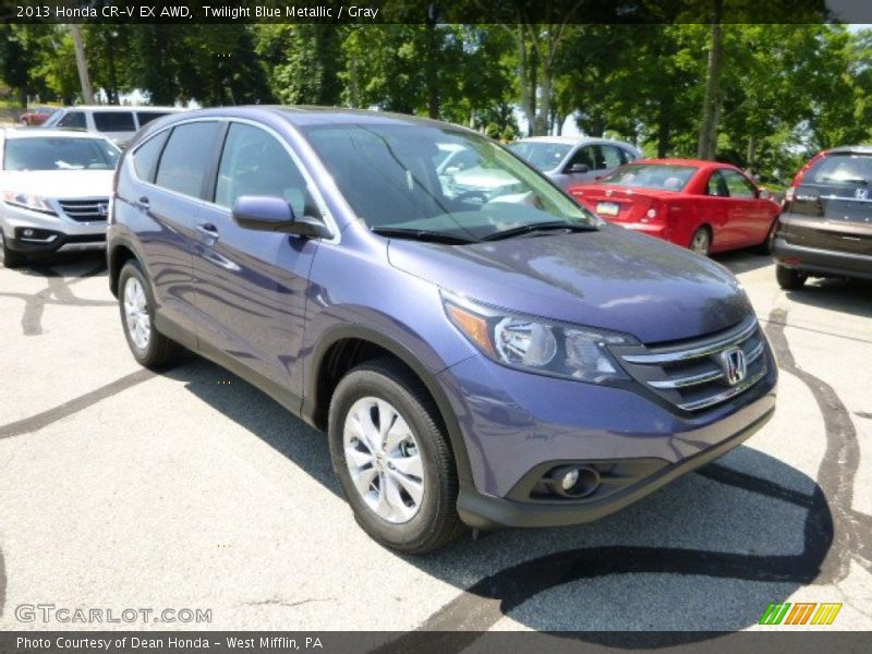 Twilight Blue Metallic / Gray 2013 Honda CR-V EX AWD