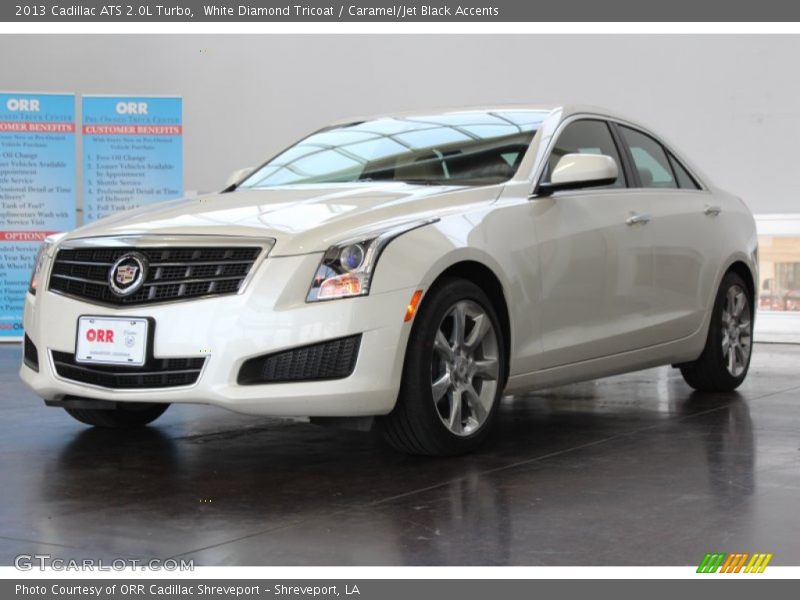 White Diamond Tricoat / Caramel/Jet Black Accents 2013 Cadillac ATS 2.0L Turbo