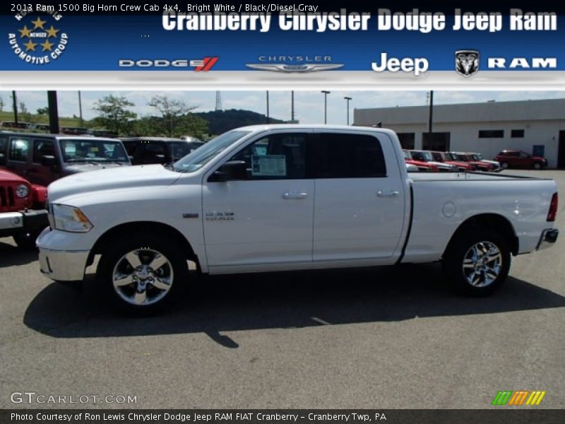 Bright White / Black/Diesel Gray 2013 Ram 1500 Big Horn Crew Cab 4x4