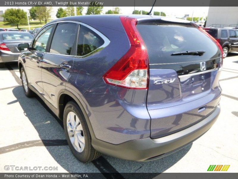 Twilight Blue Metallic / Gray 2013 Honda CR-V EX AWD