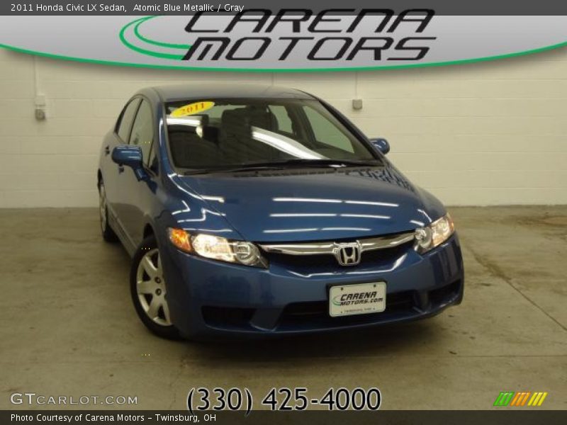 Atomic Blue Metallic / Gray 2011 Honda Civic LX Sedan
