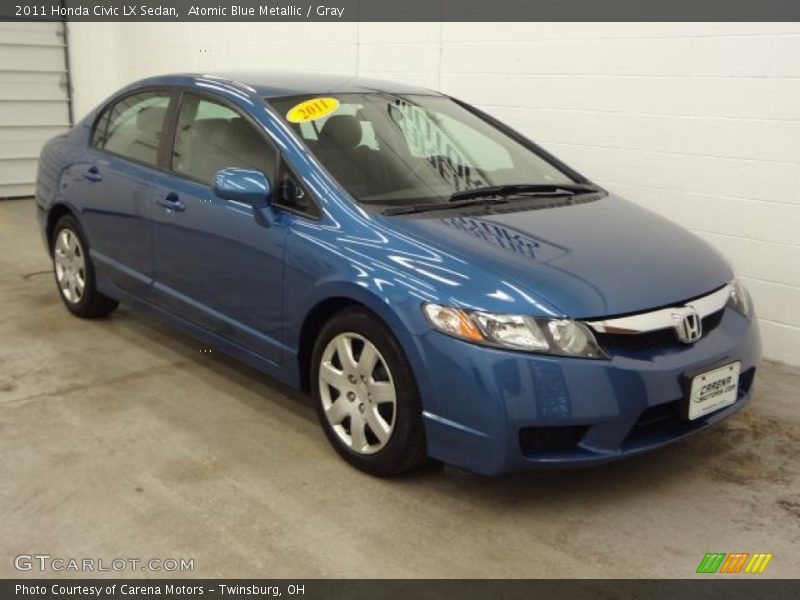 Atomic Blue Metallic / Gray 2011 Honda Civic LX Sedan