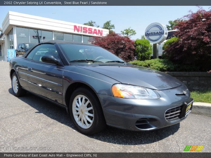 Steel Blue Pearl / Sandstone 2002 Chrysler Sebring LX Convertible