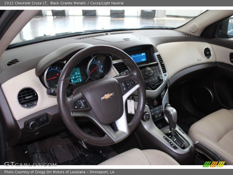 Black Granite Metallic / Cocoa/Light Neutral 2012 Chevrolet Cruze LT