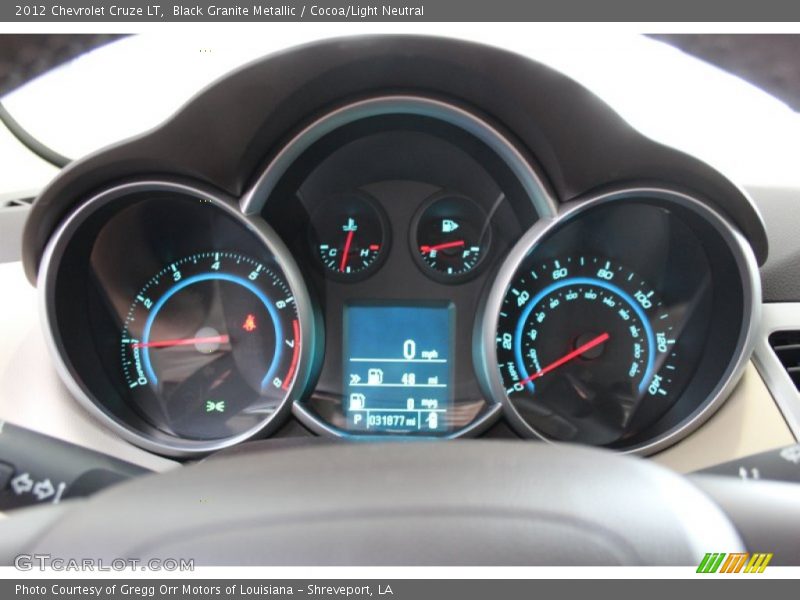 Black Granite Metallic / Cocoa/Light Neutral 2012 Chevrolet Cruze LT