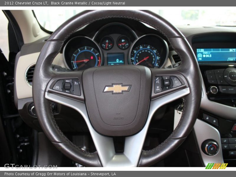Black Granite Metallic / Cocoa/Light Neutral 2012 Chevrolet Cruze LT