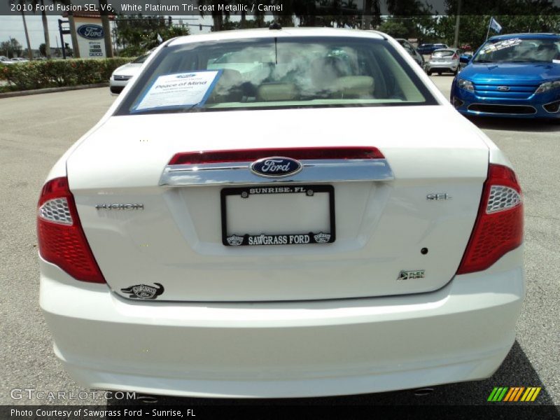 White Platinum Tri-coat Metallic / Camel 2010 Ford Fusion SEL V6