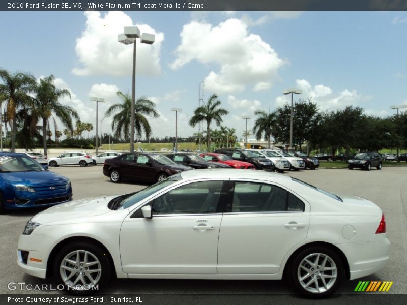 White Platinum Tri-coat Metallic / Camel 2010 Ford Fusion SEL V6