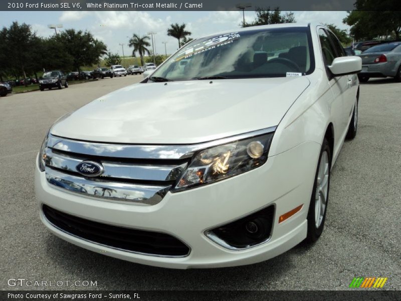 White Platinum Tri-coat Metallic / Camel 2010 Ford Fusion SEL V6
