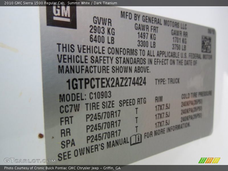 Summit White / Dark Titanium 2010 GMC Sierra 1500 Regular Cab