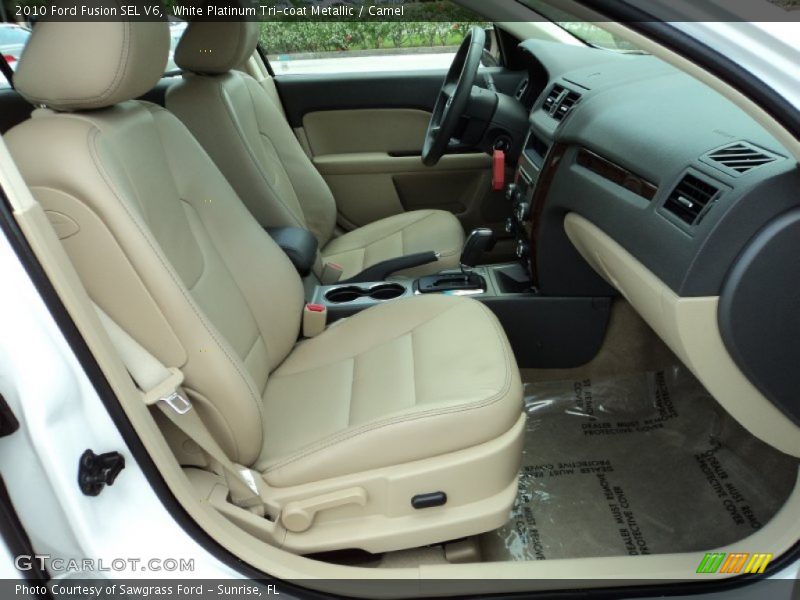 White Platinum Tri-coat Metallic / Camel 2010 Ford Fusion SEL V6