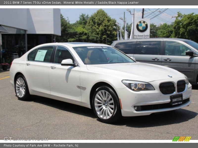 Mineral White Metallic / Saddle/Black Nappa Leather 2011 BMW 7 Series 750Li xDrive Sedan