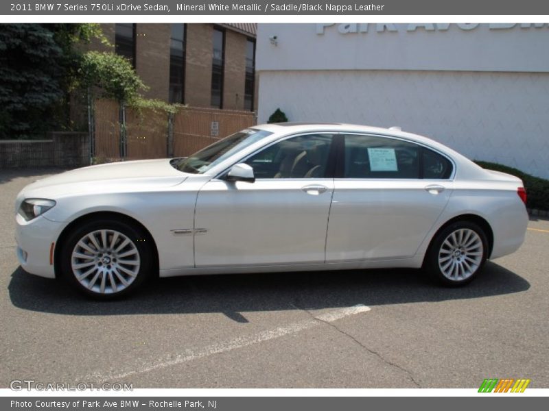 Mineral White Metallic / Saddle/Black Nappa Leather 2011 BMW 7 Series 750Li xDrive Sedan